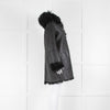 pa;ge Black Reversible Shearling Coat Removable Hood