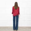 L'Agence Dark Red Silk Satin Blouse