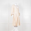 Jonathan Simkhai Beige Embroidered V-Necked Long Sleeve Dress