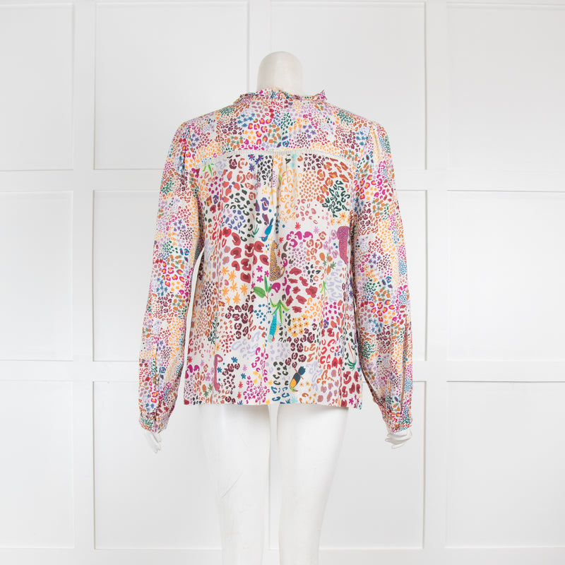 Emily Lovelock Printed Frilled Blouse