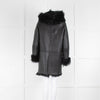 pa;ge Black Reversible Shearling Coat Removable Hood