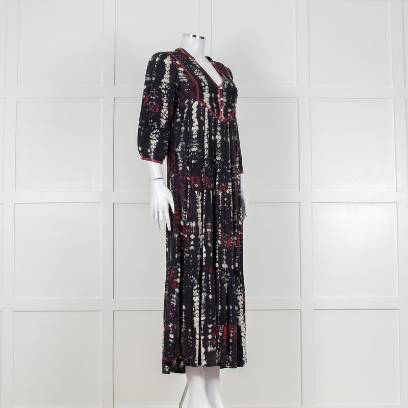 Ba&sh Isolde Blue Tie Dye Maxi Dress
