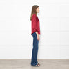 L'Agence Dark Red Silk Satin Blouse