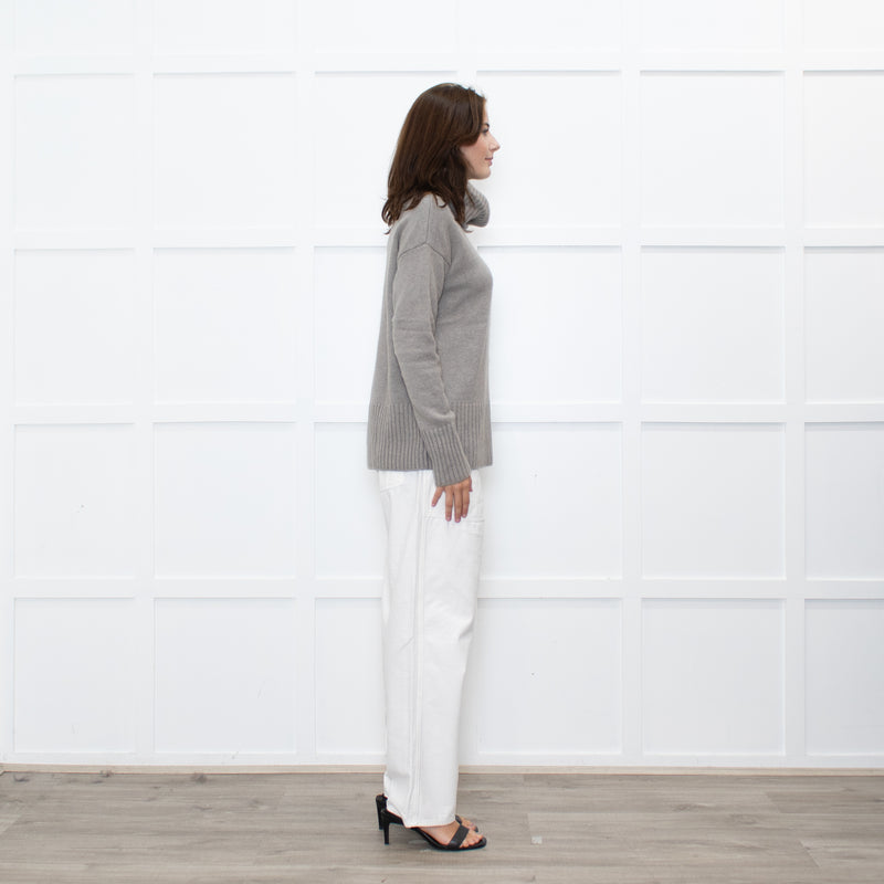 Wyse Beige Cashmere Blend Rollneck