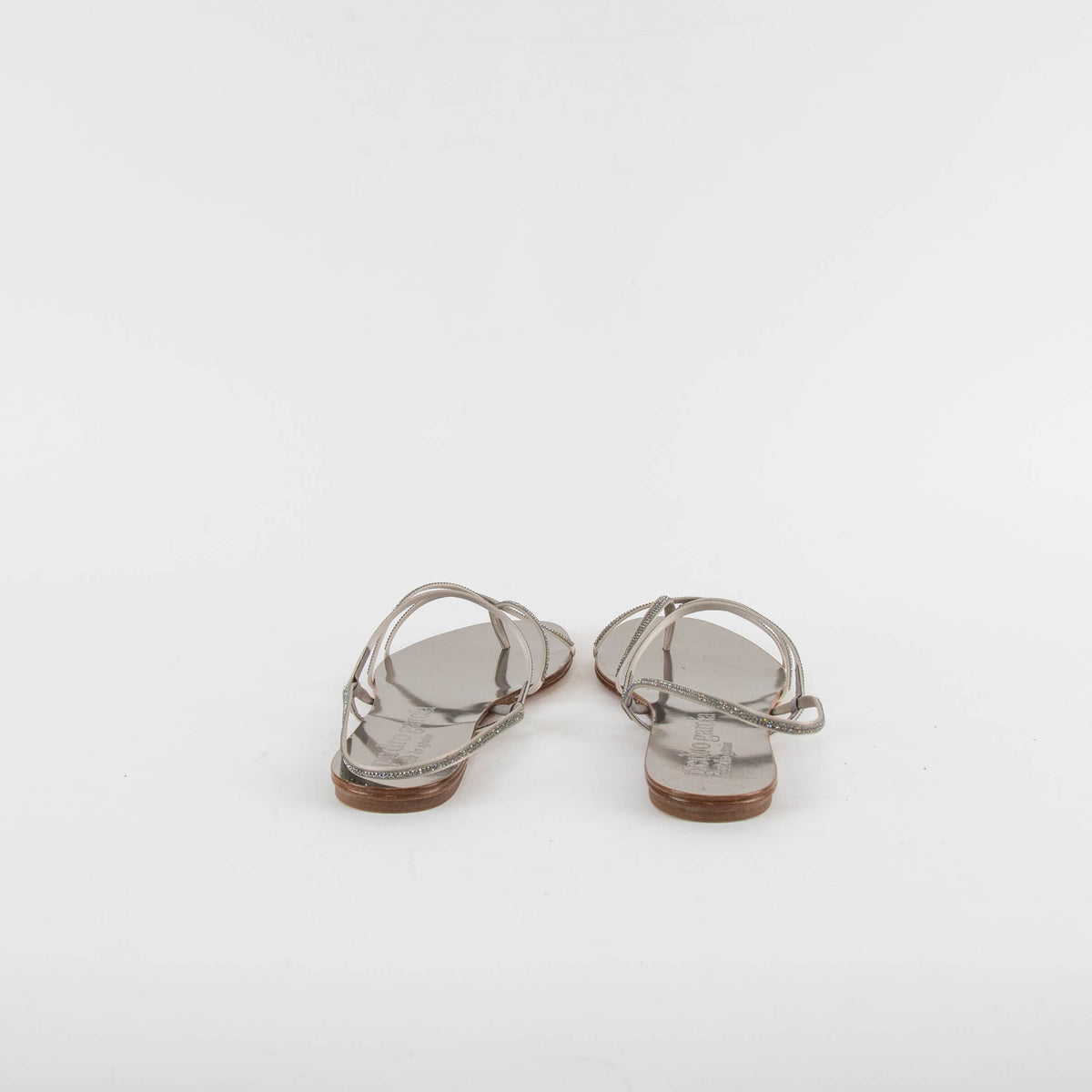 Pedro Garcia Titanium Diamante Flat Sandals