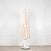 Jonathan Simkhai Beige Embroidered V-Necked Long Sleeve Dress