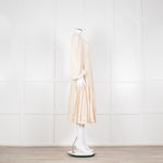 Jonathan Simkhai Beige Embroidered V-Necked Long Sleeve Dress