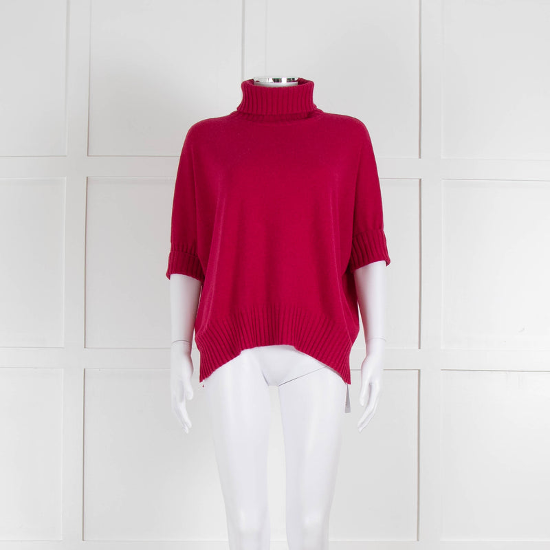 Dorothee Schumacher Pink Cashmere Rollneck Short Sleeve Jumper