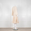 Jonathan Simkhai Beige Embroidered V-Necked Long Sleeve Dress