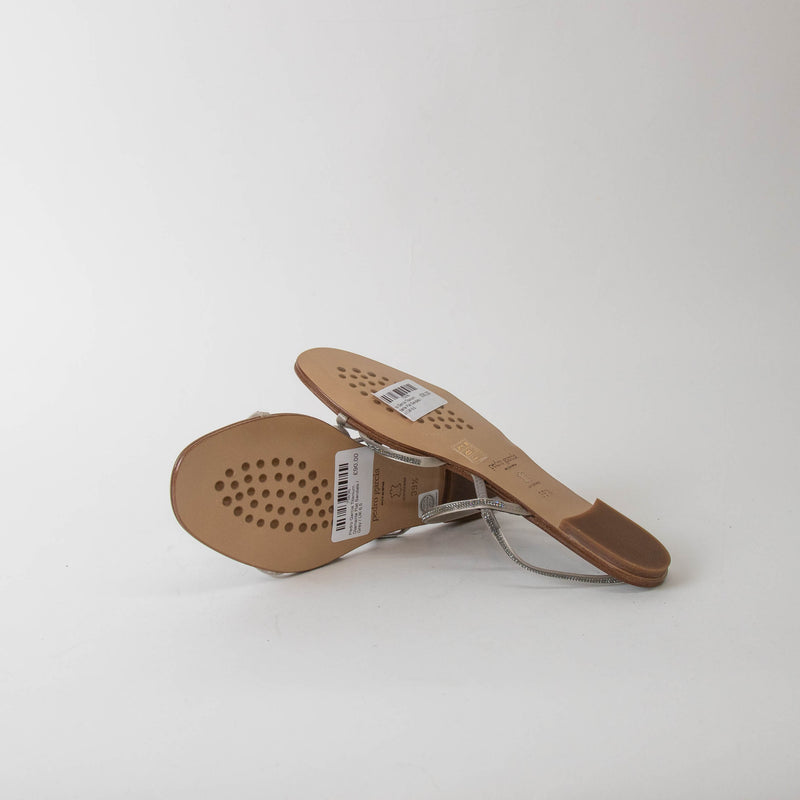 Pedro Garcia Titanium Diamante Flat Sandals