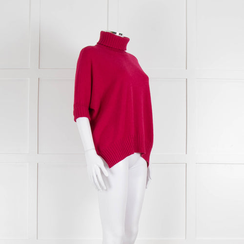 Dorothee Schumacher Pink Cashmere Rollneck Short Sleeve Jumper