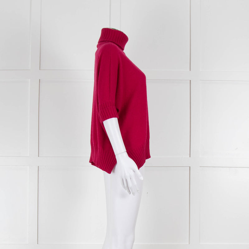 Dorothee Schumacher Pink Cashmere Rollneck Short Sleeve Jumper