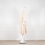 Jonathan Simkhai Beige Embroidered V-Necked Long Sleeve Dress