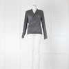 Karl Lagerfeld Silver Lurex Wrapover Top