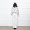 LoveShackFancy Cream Green Floral Wool Blend Cardigan