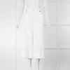 No 21 White Crop Wide Leg Trousers With Turn Up