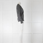 Karl Lagerfeld Silver Lurex Wrapover Top