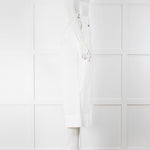 No 21 White Crop Wide Leg Trousers With Turn Up