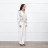 LoveShackFancy Cream Green Floral Wool Blend Cardigan