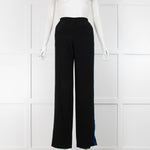 Academia Black Trousers With Blue Leg Stripe