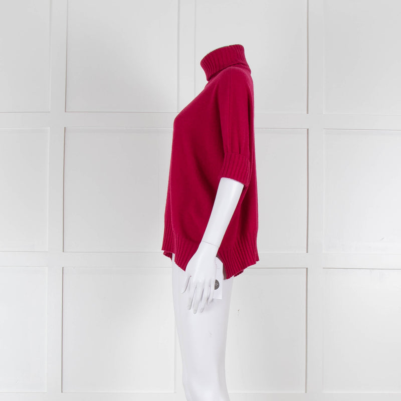 Dorothee Schumacher Pink Cashmere Rollneck Short Sleeve Jumper