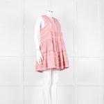 Devotion Twins Pink Beige Cotton Sleeveless Tiered Dress