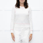 Me + Em Cream Pink Stitch Short Sweatshirt