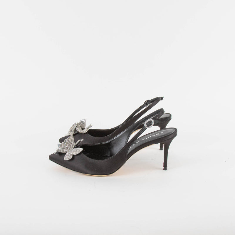 Sophia Webster Black Titania Sling Back