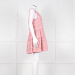 Devotion Twins Pink Beige Cotton Sleeveless Tiered Dress