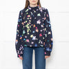 Stine Goya Navy Multi Floral High Neck Blouse