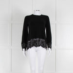 Steffen Schraut Black Wool Lace Hem Jumper