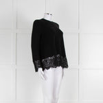 Steffen Schraut Black Wool Lace Hem Jumper