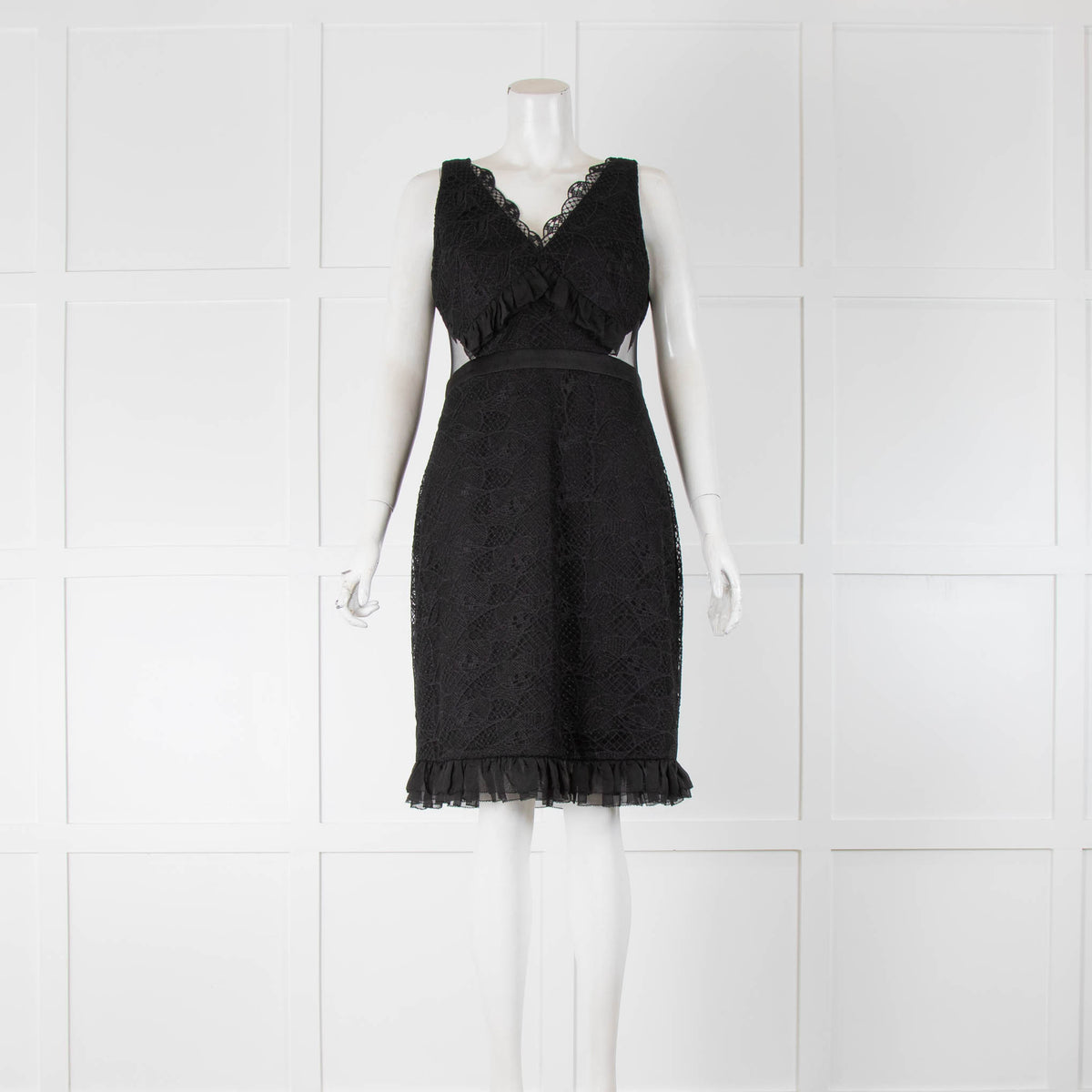 Three Floor Black Lace Mesh Side Panel