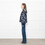 Stine Goya Navy Multi Floral High Neck Blouse