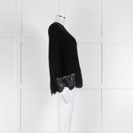 Steffen Schraut Black Wool Lace Hem Jumper