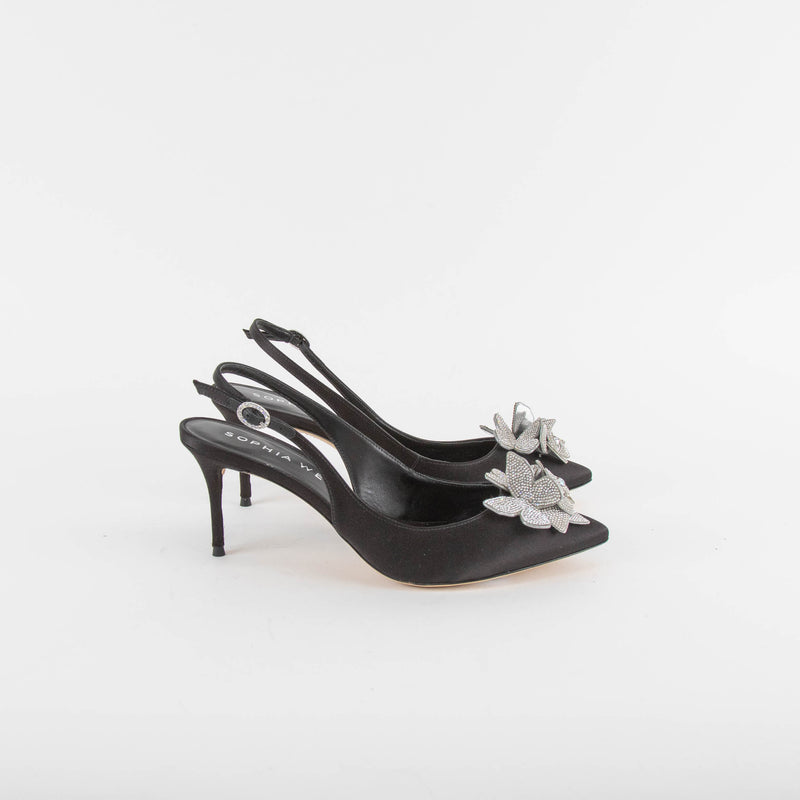 Sophia Webster Black Titania Sling Back
