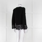 Steffen Schraut Black Wool Lace Hem Jumper