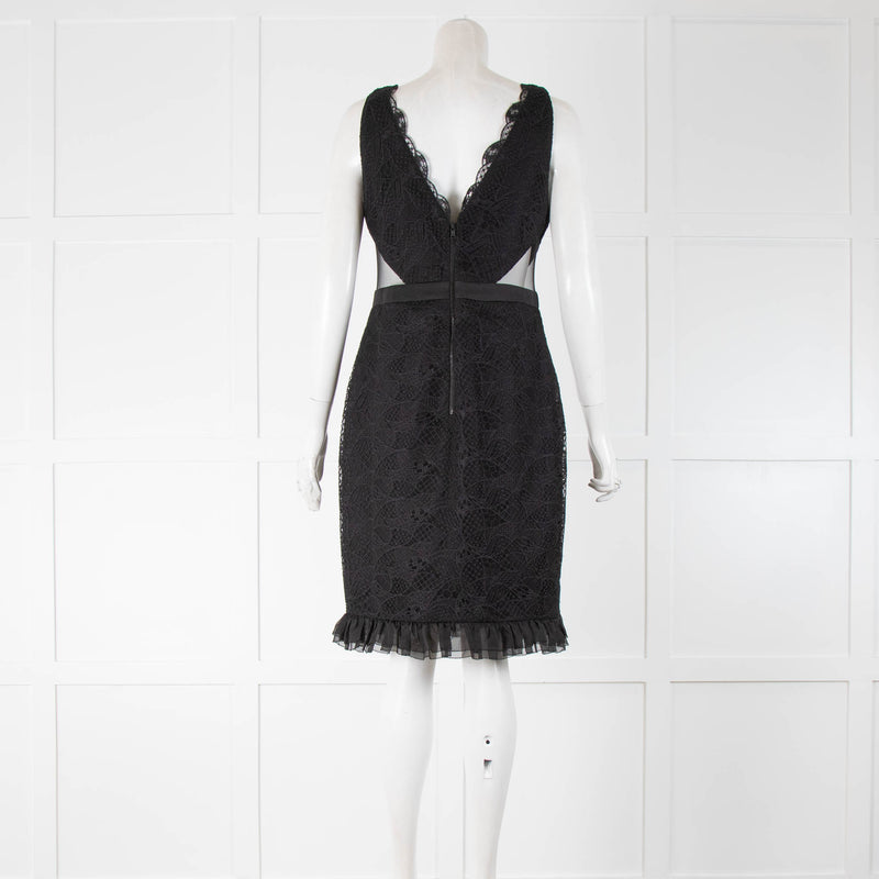 Three Floor Black Lace Mesh Side Panel