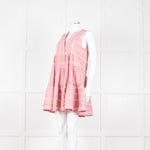 Devotion Twins Pink Beige Cotton Sleeveless Tiered Dress
