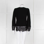 Steffen Schraut Black Wool Lace Hem Jumper