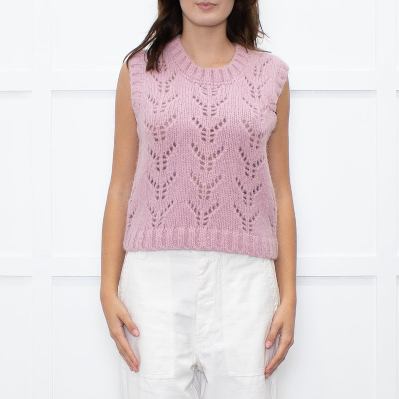 Wyse Dusty Pink Alpaca Knit Tank Top