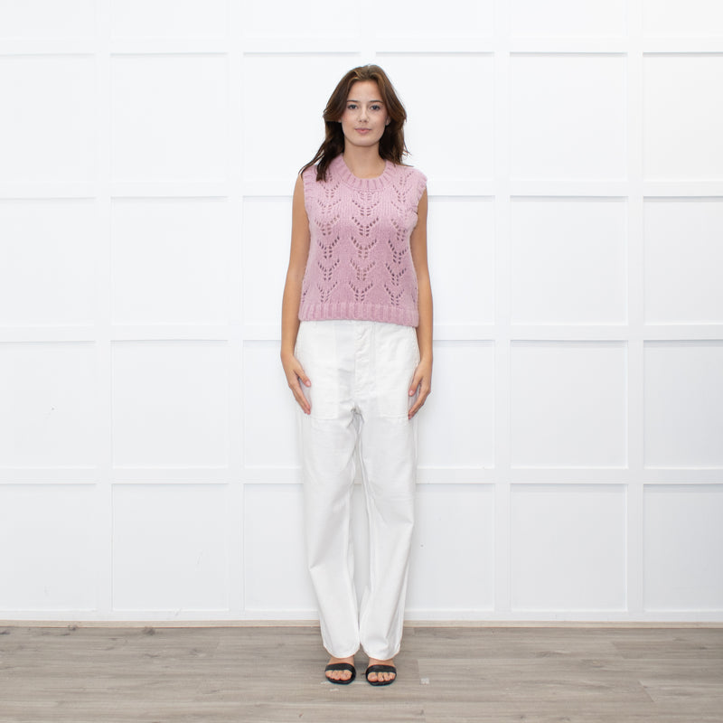 Wyse Dusty Pink Alpaca Knit Tank Top