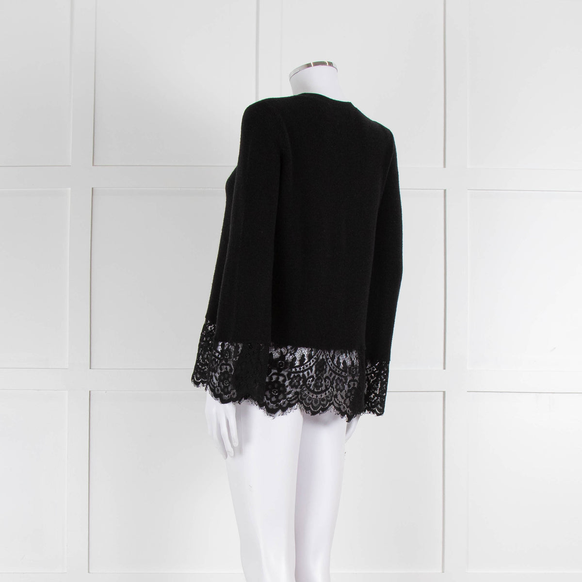 Steffen Schraut Black Wool Lace Hem Jumper
