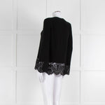 Steffen Schraut Black Wool Lace Hem Jumper
