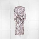 IRO Grey Silver Pink Paisley Dress With Plunge Neck