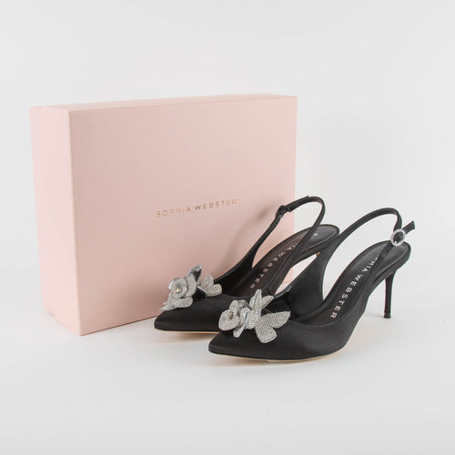 Sophia Webster Black Titania Sling Back