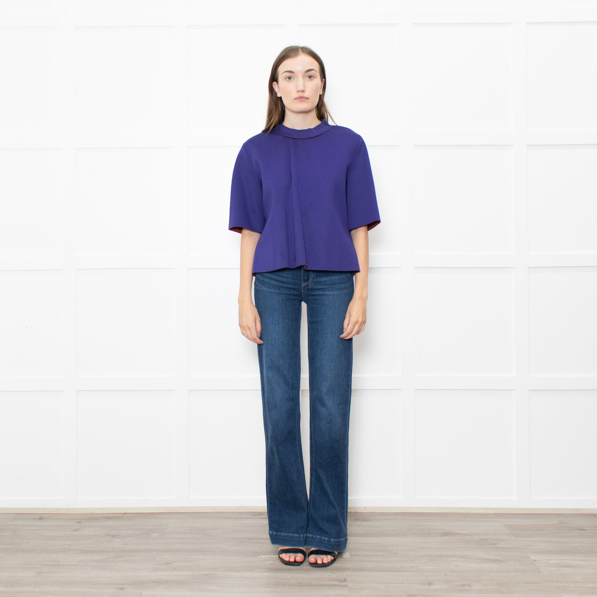 Marni Purple Zip Up Short Sleeve Oversized Top