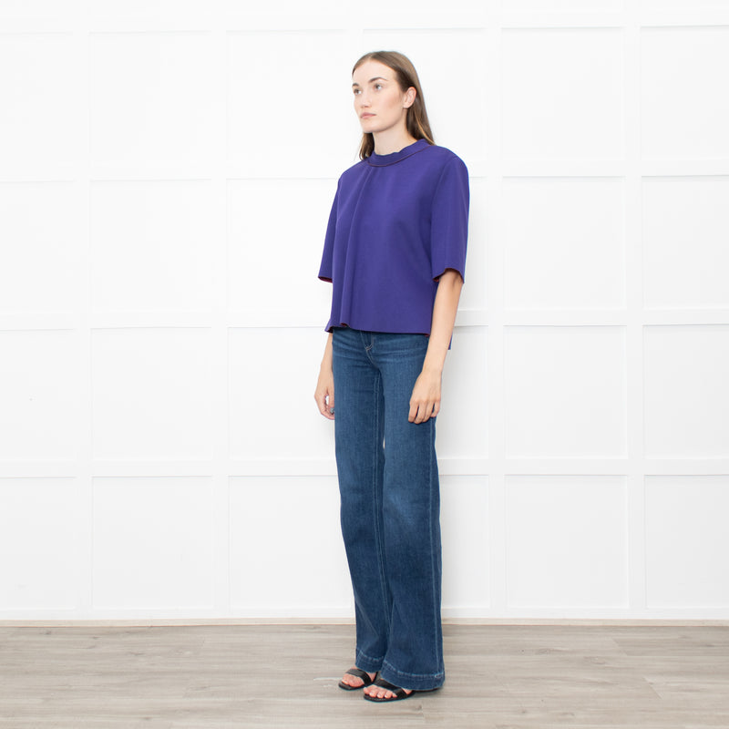 Marni Purple Zip Up Short Sleeve Oversized Top