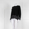 Steffen Schraut Black Wool Lace Hem Jumper