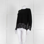 Steffen Schraut Black Wool Lace Hem Jumper